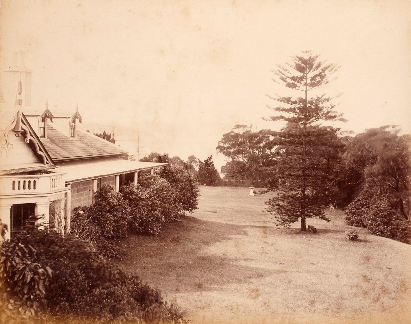 View of Sydney Harbour from lawn, Clifton, Kirribilli Point, around 1888 / photographer unknown